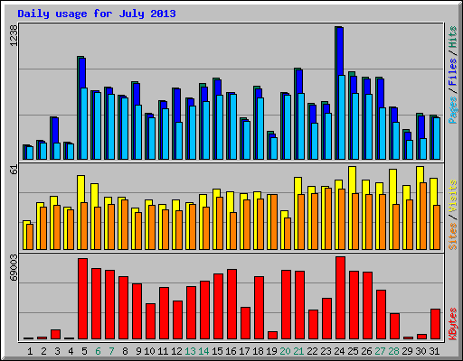 Daily usage for July 2013