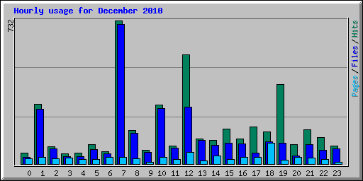 Hourly usage for December 2010