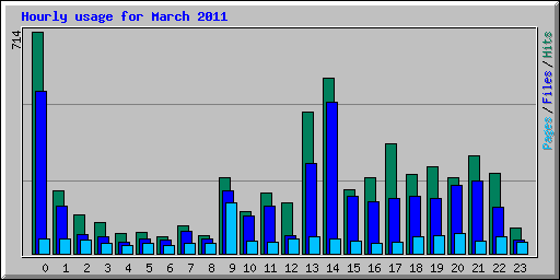 Hourly usage for March 2011