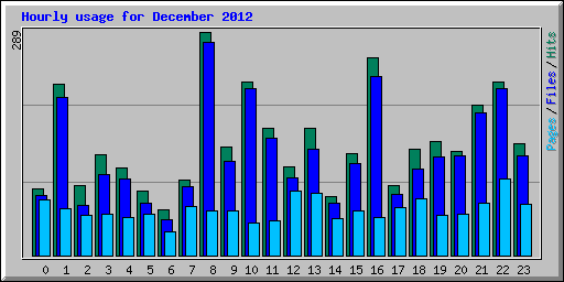 Hourly usage for December 2012