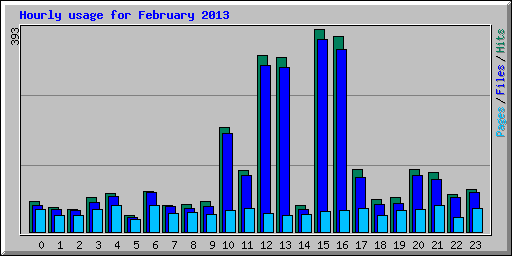 Hourly usage for February 2013