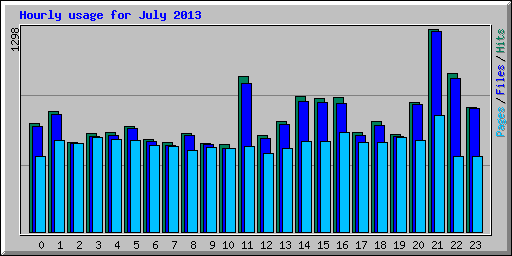 Hourly usage for July 2013