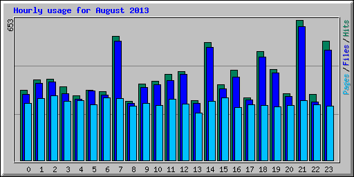 Hourly usage for August 2013