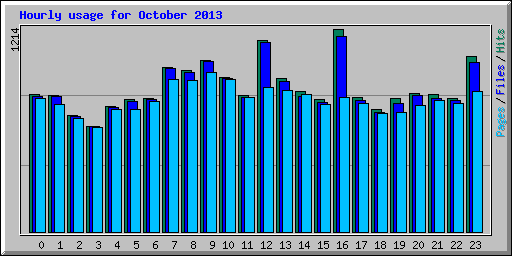 Hourly usage for October 2013