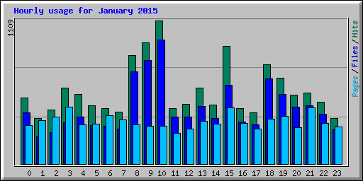 Hourly usage for January 2015