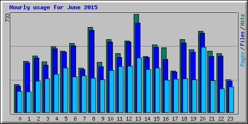 Hourly usage for June 2015