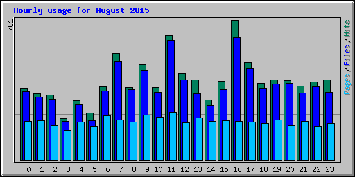 Hourly usage for August 2015