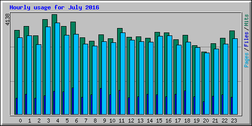 Hourly usage for July 2016