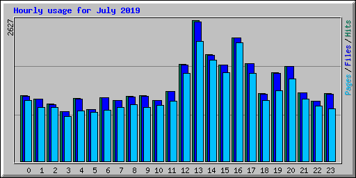 Hourly usage for July 2019